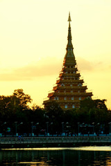 Wall Mural - Thailand Khno Kaen Sunset