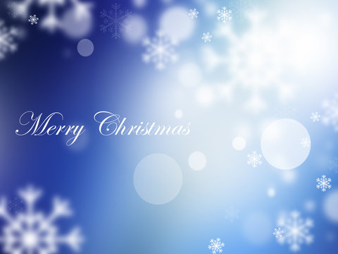 Abstract Blue Holiday Greeting Card With Snowflake
