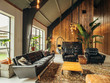 Danish design midcentury modern style sofa in a loft style livingroom
