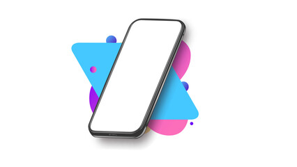 Smartphone 3d isometric illustration. Cell phone perspective view. Technological template for infographics or presentation UI design.