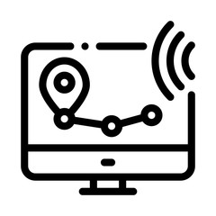 Poster - Wi-Fi Wireless Surveillance Voice Control Icon Vector Thin Line. Contour Illustration