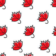 canadian symbol maple leaf seamless pattern traveling
