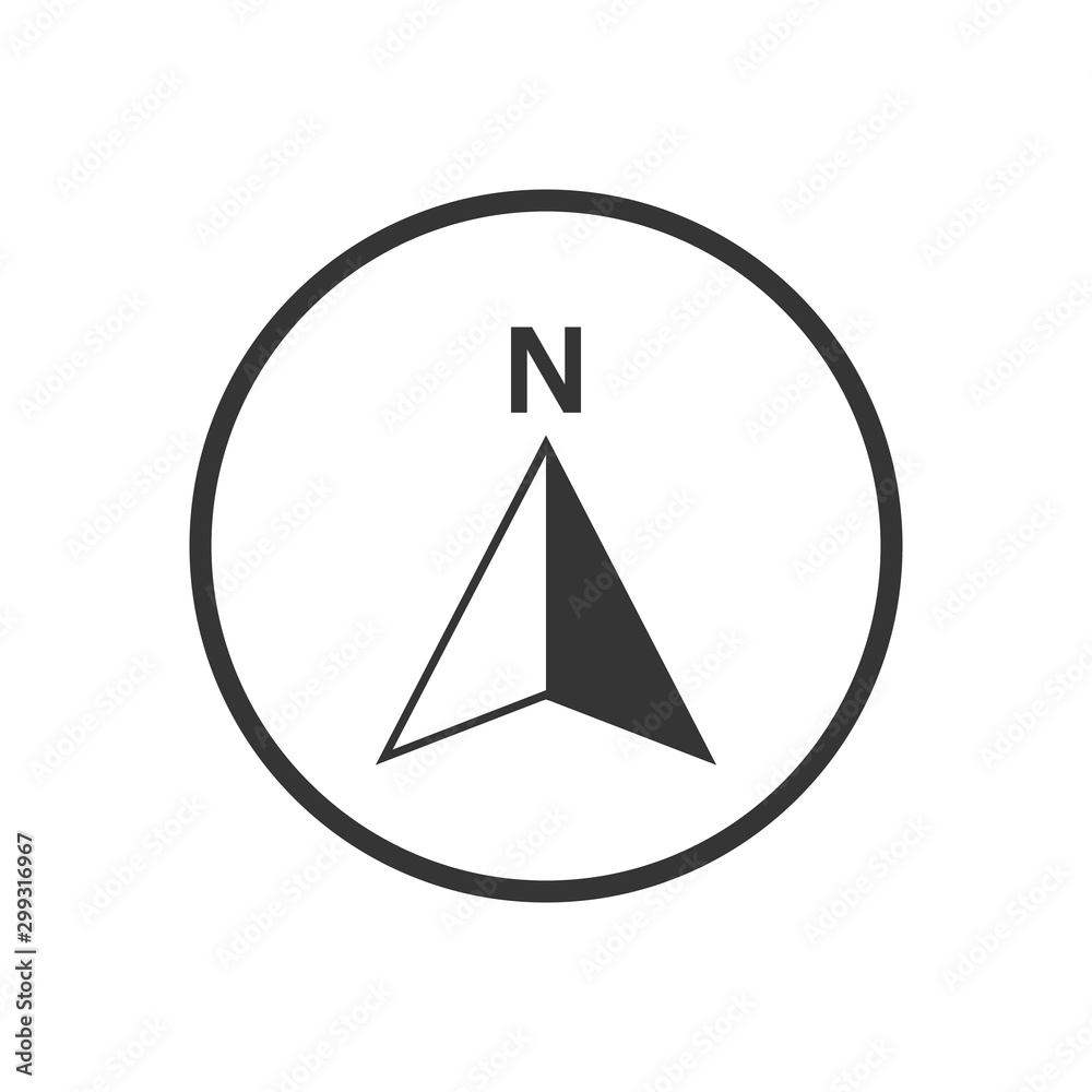 North arrow icon or N direction and navigation point symbol. Vector logo  for GPS navigator map isolated on white Stock Vector | Adobe Stock, image size:1000x1000
