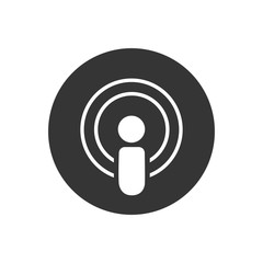 Wall Mural - Podcast icon. Flat style. vector illustration flat style