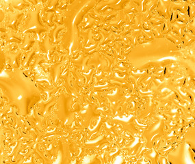 Wall Mural - Drops of water on a gold background