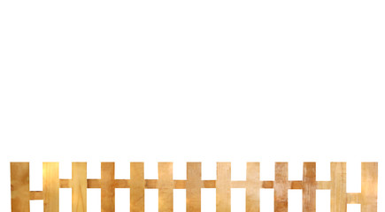 A wooden fence on a white background