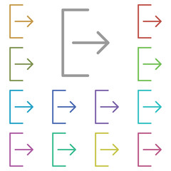 Poster - arrow, log out icon. Simple thin line, outline vector element of Arrow icons set for UI and UX, website or mobile application on white background