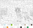 © fir4ik - Cartoon saber-toothed tiger. Addition and subtraction tasks. Color by number educational game
