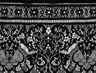 Wall Mural - Texture of black lace textile