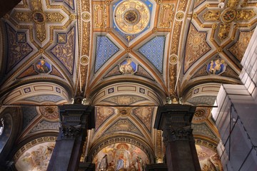 Wall Mural - Interior of Basilica of Santa Maria dell' Anima on April 9, 2012 in Rome. It is old famous hall church dating back to 1522.