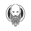 bald man with beard, vintage style vector