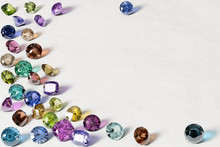 Colorful Gemstones On White Background