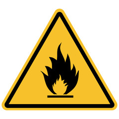 Wall Mural - flammable materials warning sign vector illustration