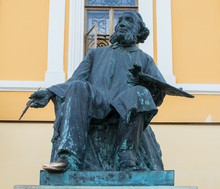 Monument To Famous Russian Painter Ivan Aivazovsky In Feodosia