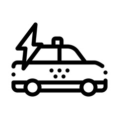 Canvas Print - High-Speed Online Taxi Icon Vector Thin Line. Contour Illustration