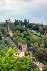 Wall Mural - FLORENCE, TUSCANY/ITALY - OCTOBER 20 : View overlooking the old city wall of Florence on October 20, 2019