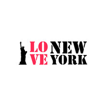 I Love New York Typography Vector Lettering And Liberty Statue Vector Design