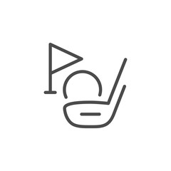 Golf club line outline icon