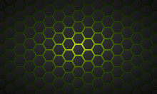 Hexagonal Dark Cells In Green Modern Background