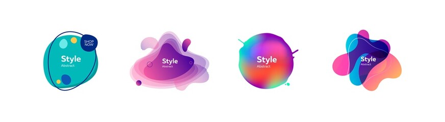 Fototapete - Set of colorful abstract style elements