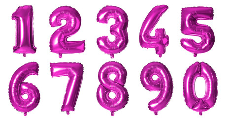 Poster - Blue number one balloon on white background