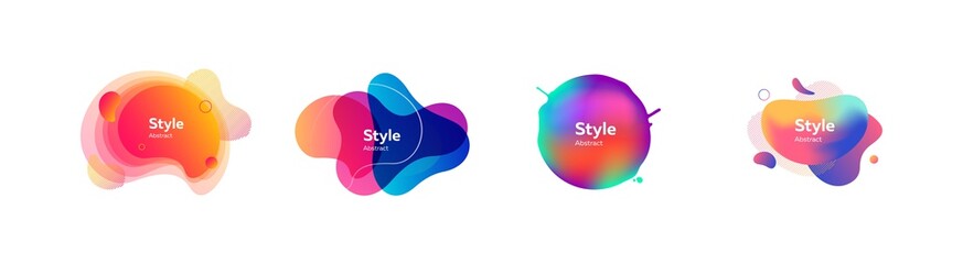 Fototapete - Set of beautiful multi-colored abstract dynamical shapes