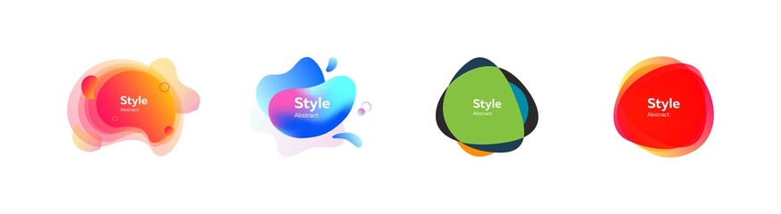 Fototapete - Set of splashing abstract graphic elements