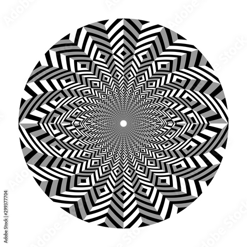 Circle geometric design element. 3d illusion.