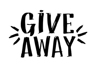 Give away - cute hand drawn doodle lettering template banner