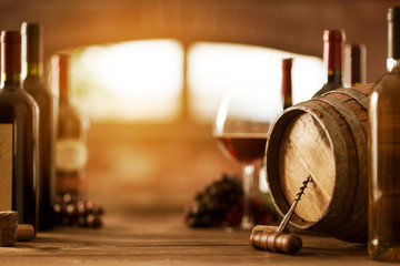 Canvas Print - Wine tasting in the cellar