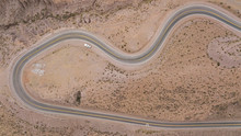 Aerial View Of Road Zig-zagging At Quebrada Del Humahuaca, Argentina.