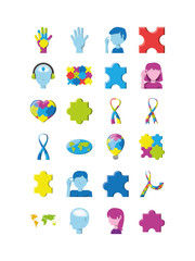 Sticker - Variety puzzle icon set pack vector design