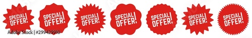 Fotomural Special Offer Tag Red | Sale Icon | Sticker | Deal Label | Variations