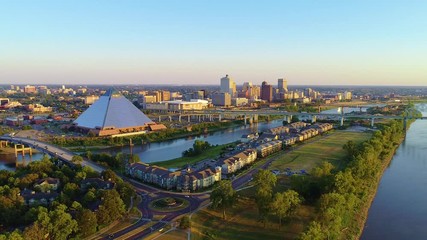 Wall Mural - Memphis Tennessee TN Downtown Drone Skyline Aerial
