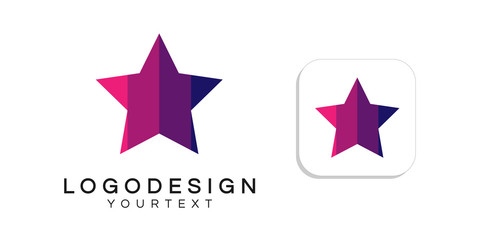 Poster - star logo design. icon app smartphone color full