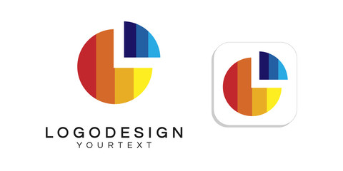 Poster - circle graph logo design. icon app smartphone color full