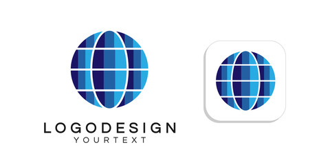 Poster - world logo design. icon app smartphone color full