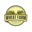 © 21graphic - Wheat farm organic label logo badge design, farming farmer logo label product