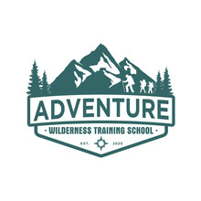 Outdoor Mountain Nature Logo - Adventure Wildlife Pine Tree Forest Design