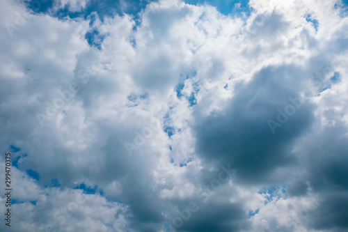 Clouds with blue sky and sunlight