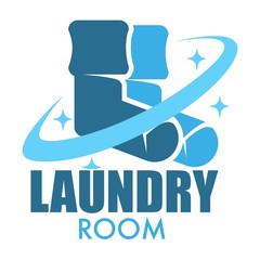 Sticker - Laundry room isolated icon socks clothes washing