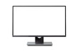 Computer monitor white screen, isolated on white background.