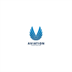 Wall Mural - Wing Aviation logo template design