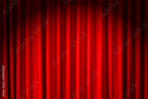 Fotografía closed red velvet curtain - use for background