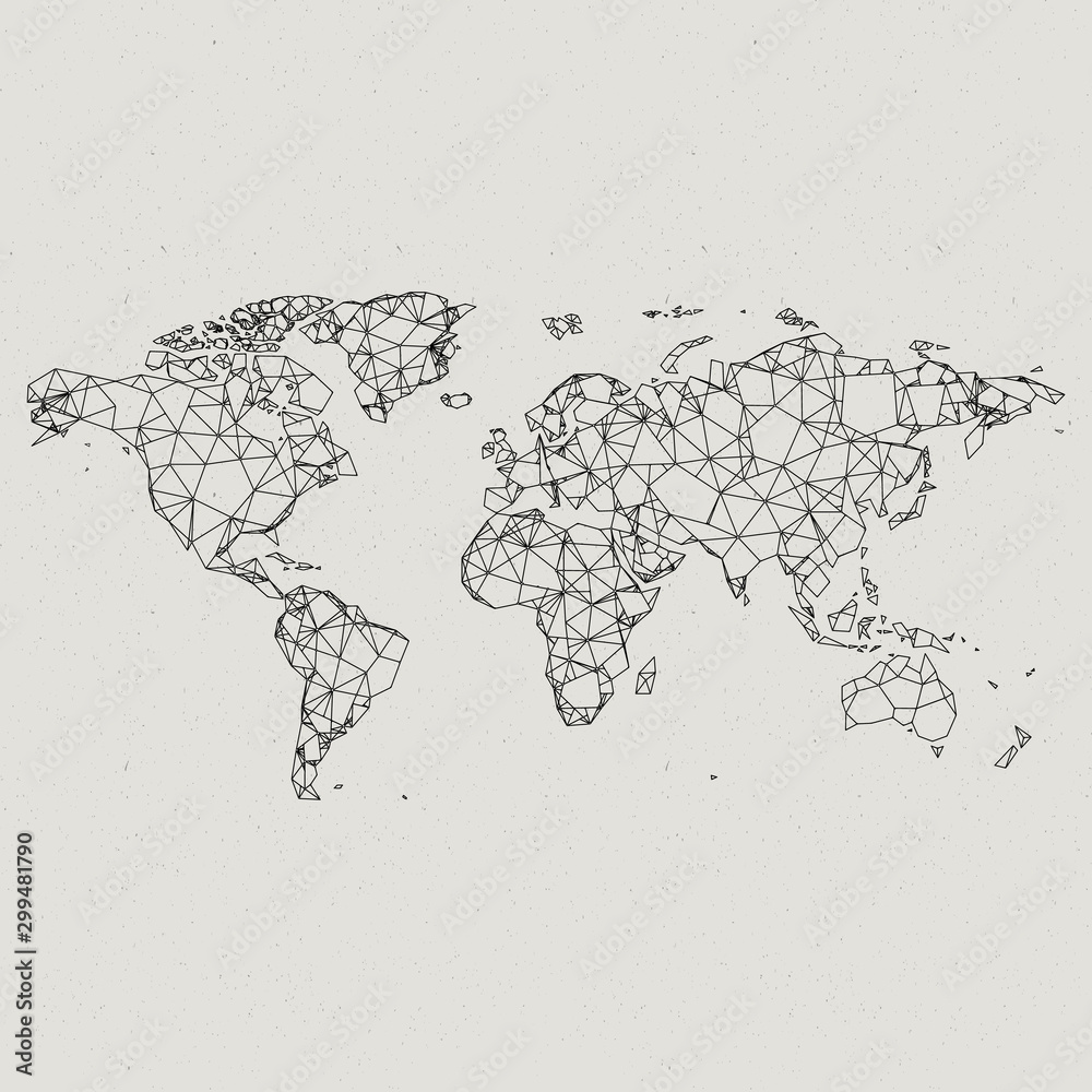 Abstract world map with lines. Stock Vector illustration isolated on ...