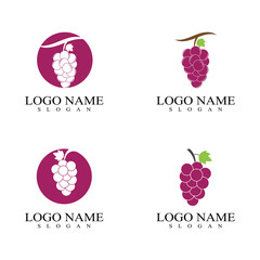 Set of grapes logo template vector icon illustration