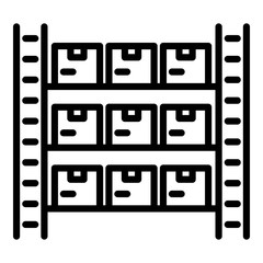 Poster - Warehouse inventory icon. Outline warehouse inventory vector icon for web design isolated on white background