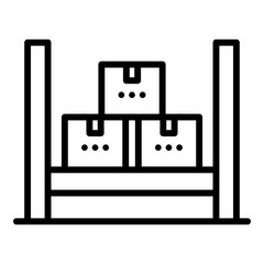 Poster - Logistic parcel stack icon. Outline logistic parcel stack vector icon for web design isolated on white background