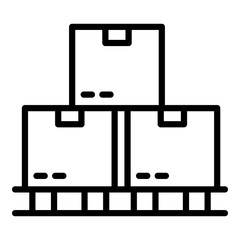 Poster - Shipping parcel icon. Outline shipping parcel vector icon for web design isolated on white background
