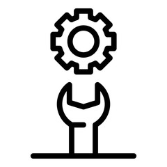 Poster - Mobile phone repair service icon. Outline mobile phone repair service vector icon for web design isolated on white background